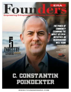 C.-Constantin-Poindexter-founder-of-Surety-One-Inc.-featured-in-Founders-Era-Magazine-—-reviewing-strategy-documents-in-a-modern-corporate-office-