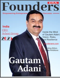 Gautam-Adani-delivering-a-keynote-on-infrastructure-and-energy-leadership-spotlighted-in-Founders-Era-Magazines-Top-100-Global-Icons-issue