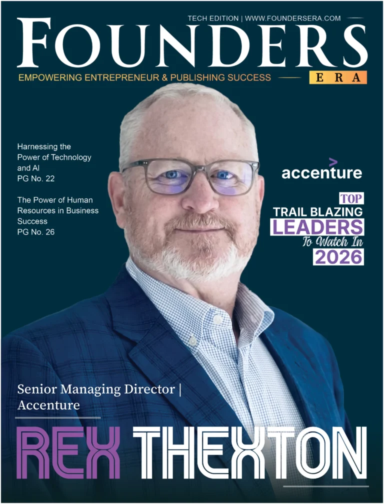 Senior Managing Director at Accenture, on the cover of Founders Era Magazine Tech Edition 2026.